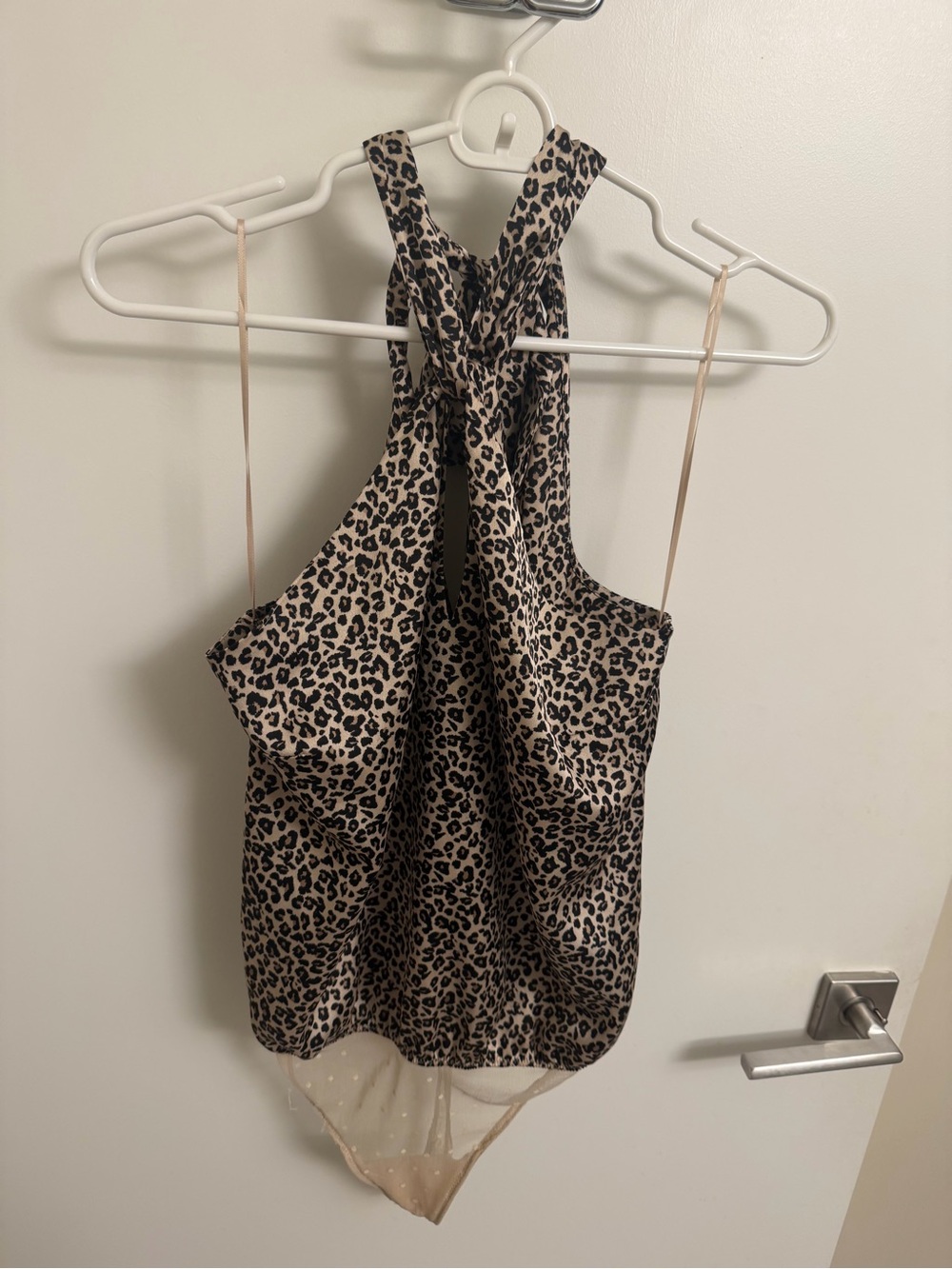 Abercrombie & Fitch Leopard Print Bodysuit - Beige/Black